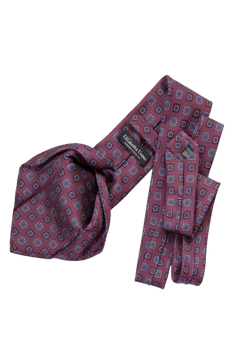 Elizabetta Trento - Extra Long Silk Jacquard Tie for Men, Alternate, color, Raspberry