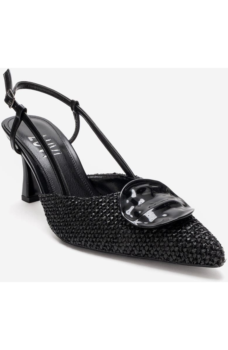 Prologue Shoes Levia Woven Pointed Toe Slingback Pump, Main, color, Black