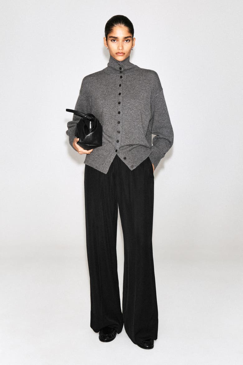 Elasticated Twill Straight-Leg Pants, Main, color, BLACK