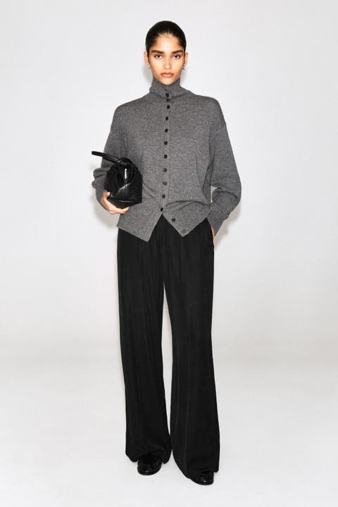 Elasticated Twill Straight-Leg Pants