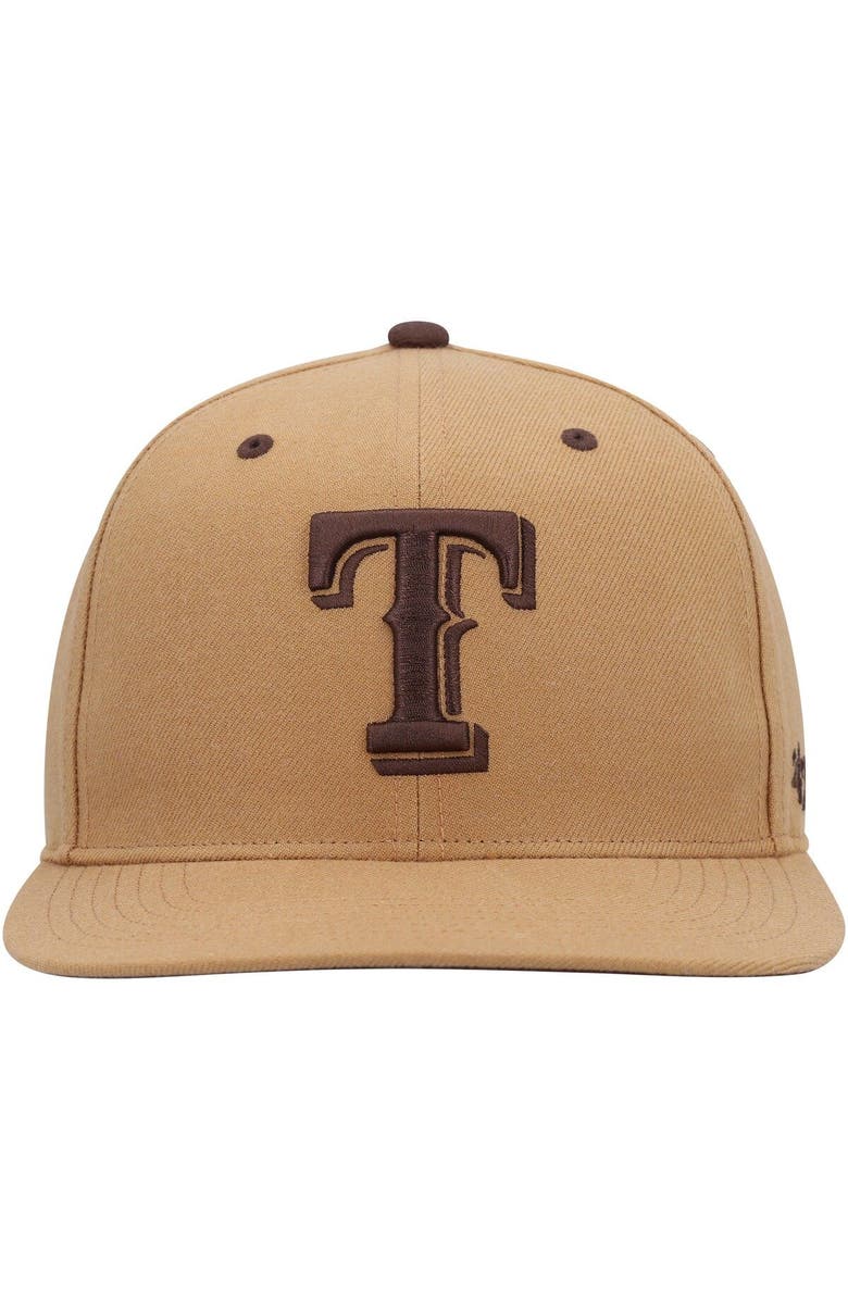 '47 Men's '47 Toffee Texas Rangers Captain Snapback Hat, Alternate, color,