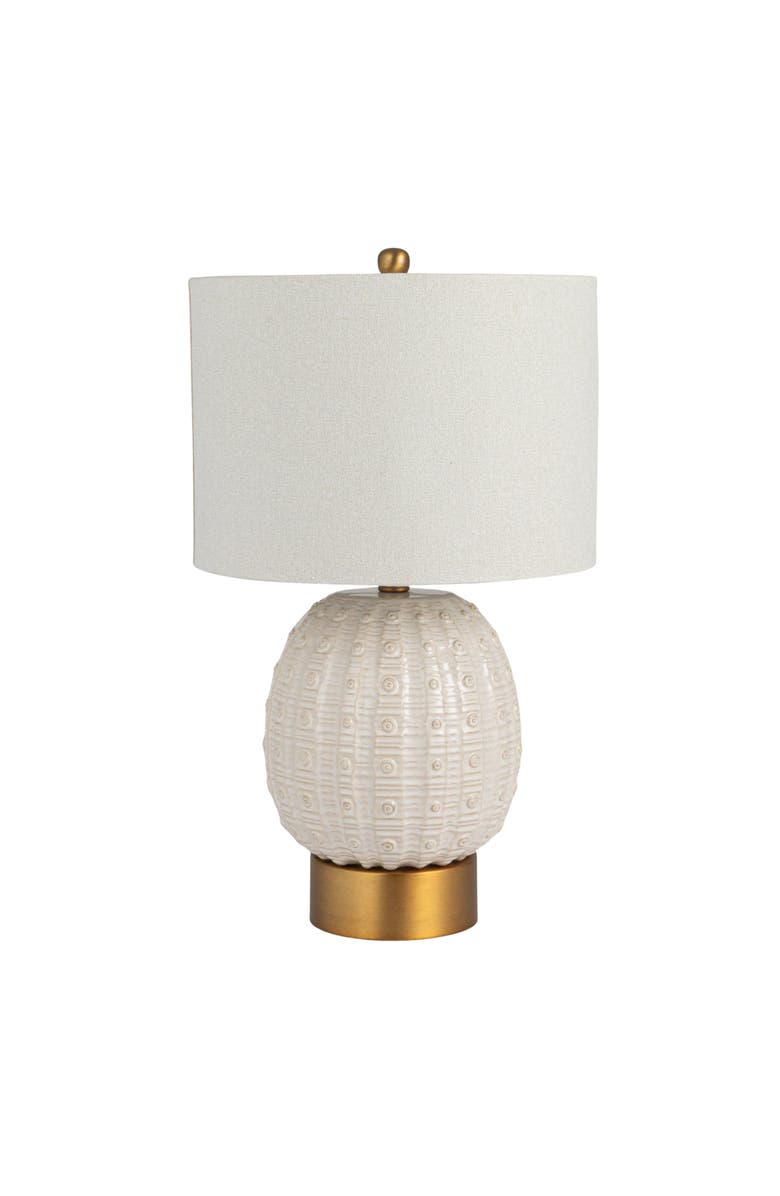 Olive Grove Globe Table Lamp with Crackle Glaze and Shade, Main, color, Ivory