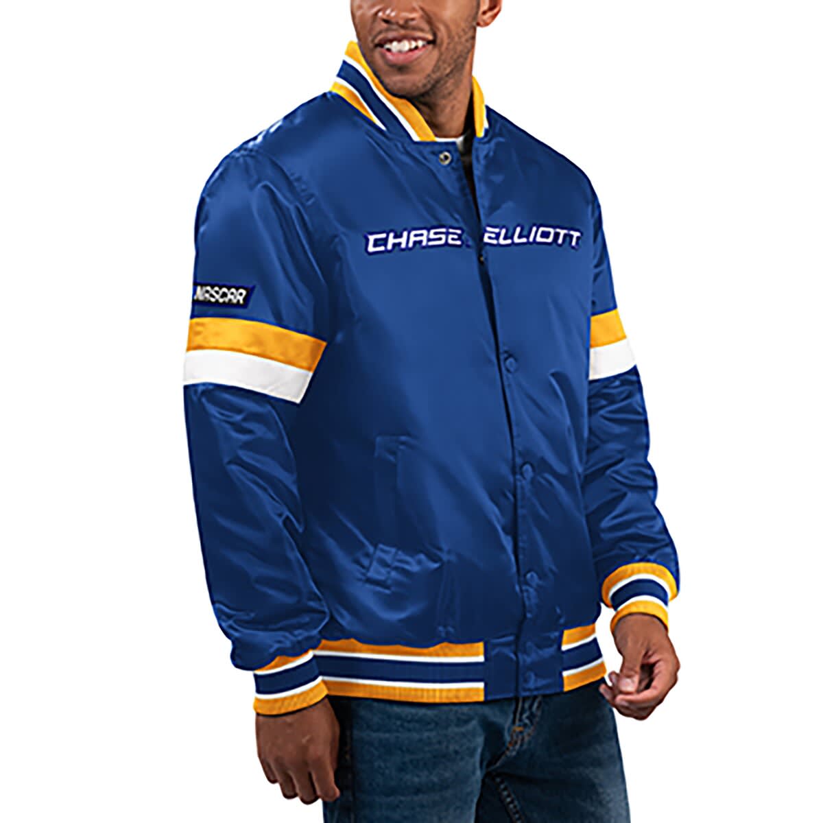 Men's Starter Royal Chase Elliott Home Game Full-Snap Varsity Jacket