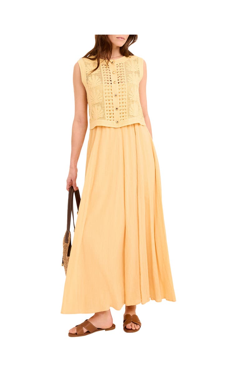 MINT VELVET Cotton Blend Crochet Maxi Dress, Main, color, Yellow