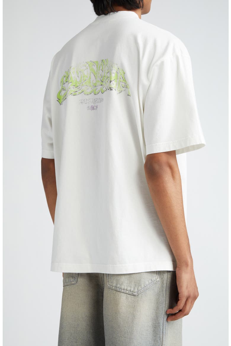 Lunar New Year Dragon Cotton Graphic T-Shirt, Alternate, color, WHITE/ GREEN