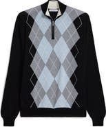 ASHWORTH GOLF Extrafine Merino Argyle 1/4 Zip