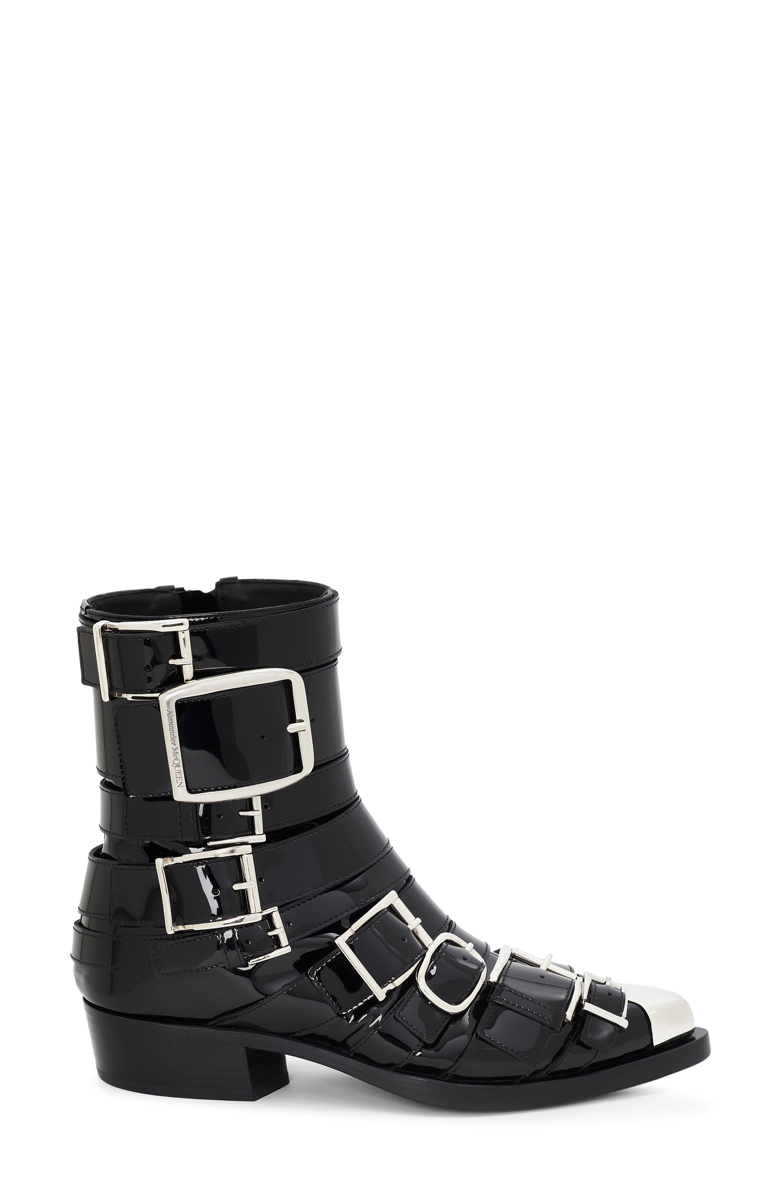McQueen Punk Buckle Bootie, Alternate, color, 