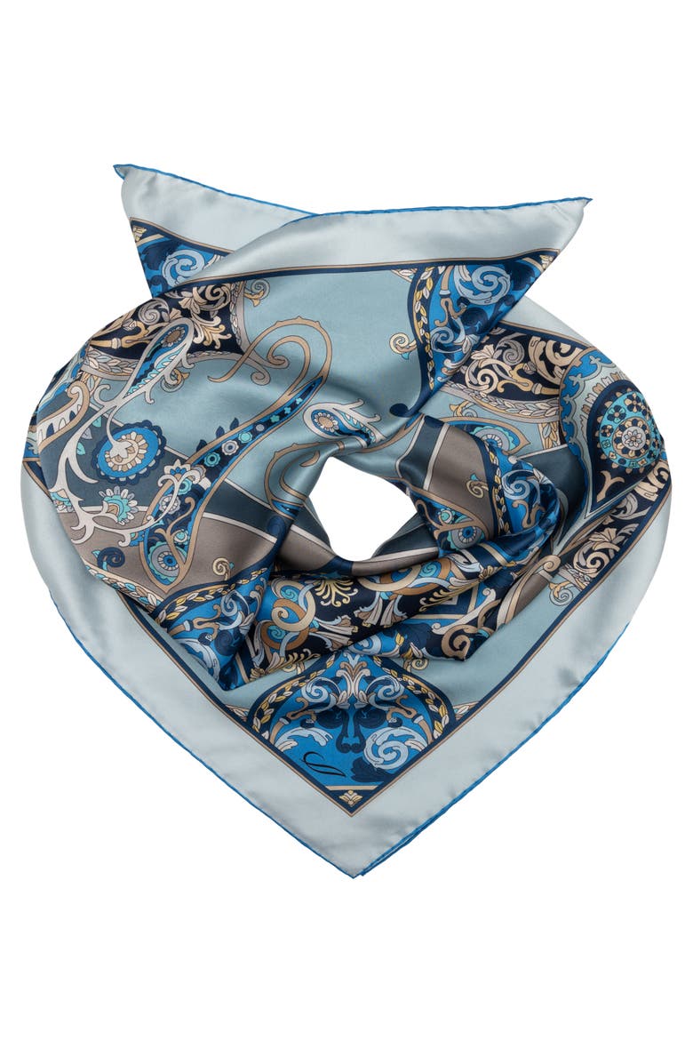 Romina - Silk Foulard for Women, Alternate, color, Blue