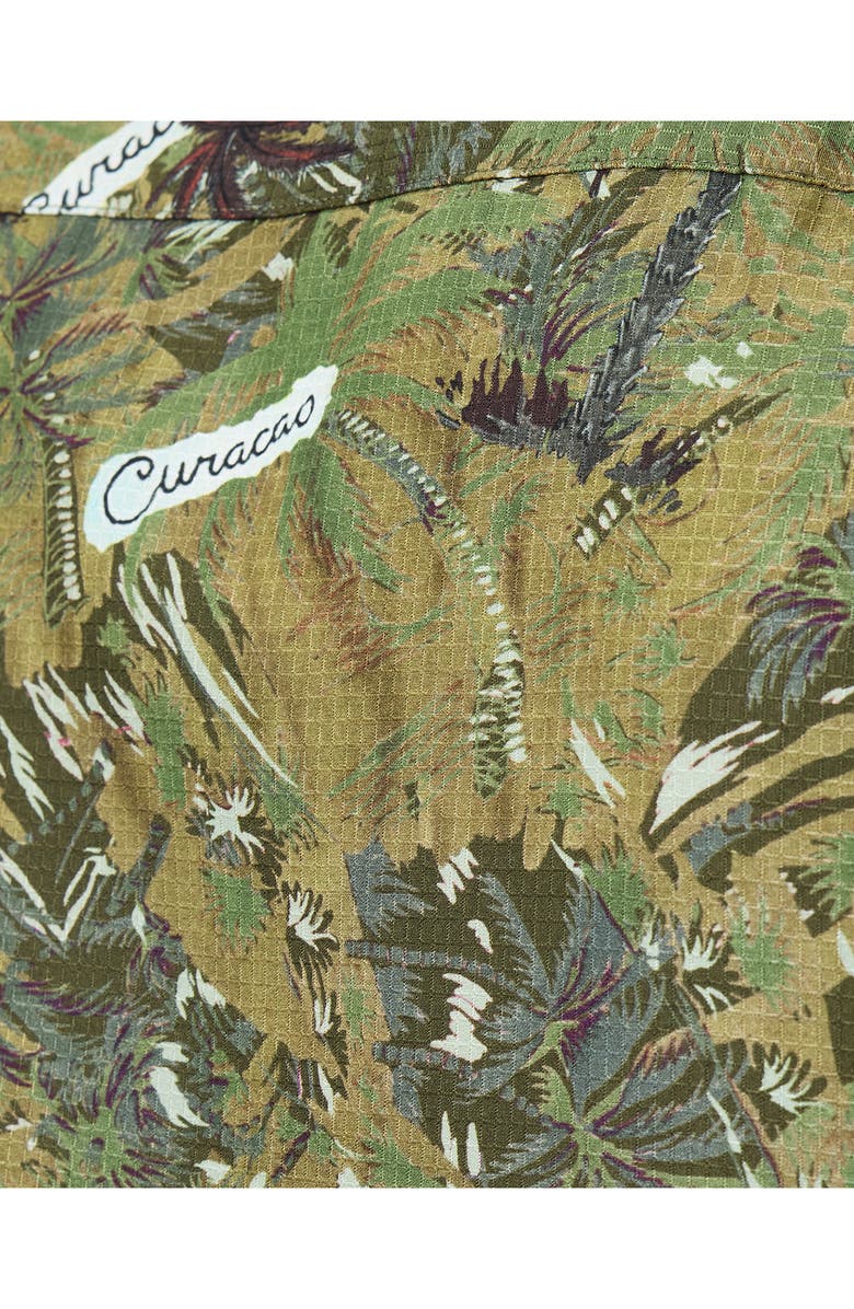 AllSaints Liner Short Sleeve Camp Shirt, Alternate, color, Barrel Brown