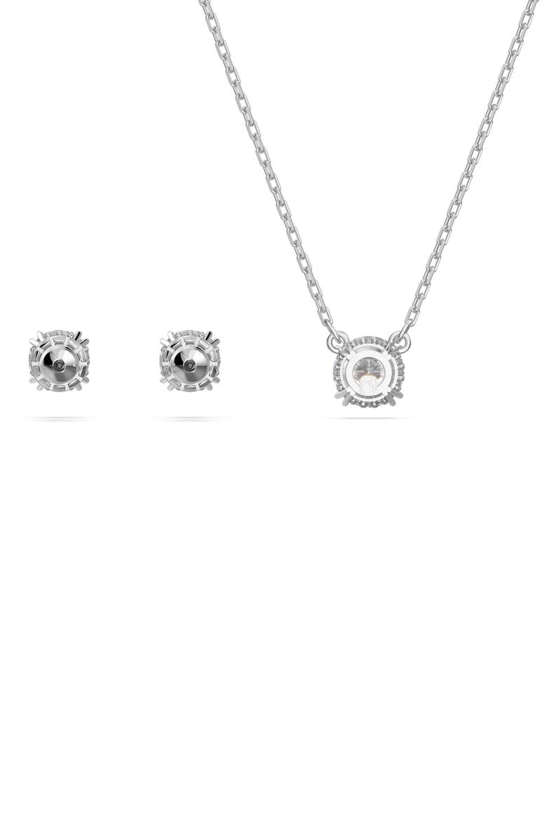 Stilla Stud Earrings & Necklace Set, Alternate, color, SILVER