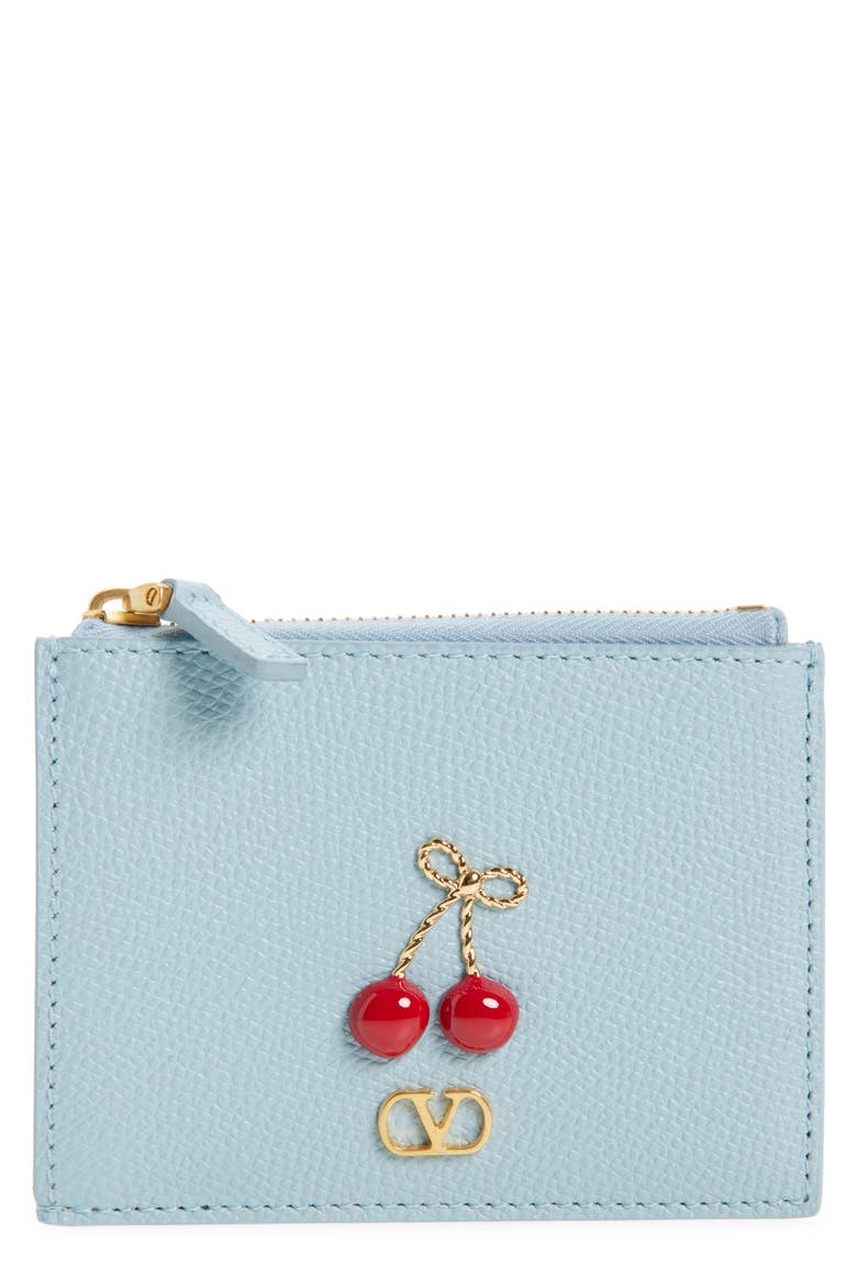 Cherryfic Leather Card Case, Main, color, BLUE