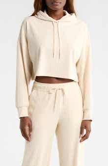 Breathe Easy Rib Crop Hoodie