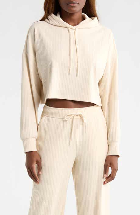 Breathe Easy Rib Crop Hoodie