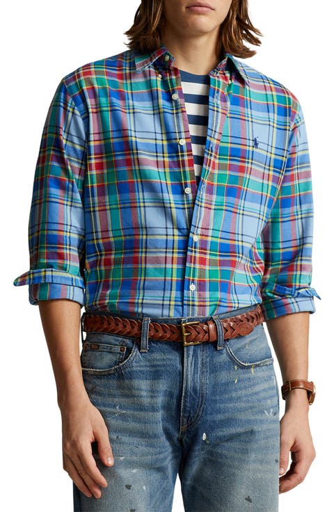 Plaid Cotton Oxford Button-Down Shirt