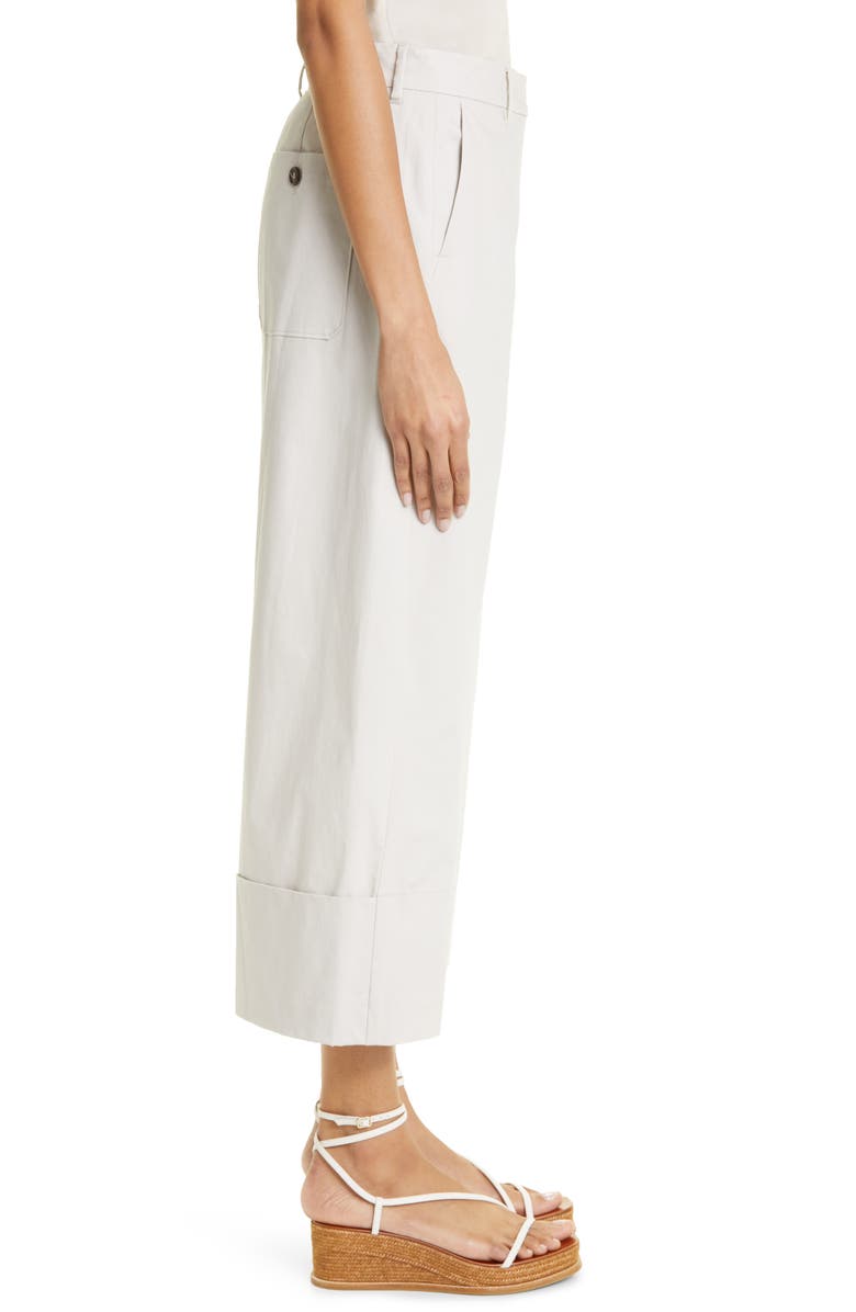 Max Mara Pina Crop Cuff Wide Leg Stretch Cotton Trousers, Alternate, color,