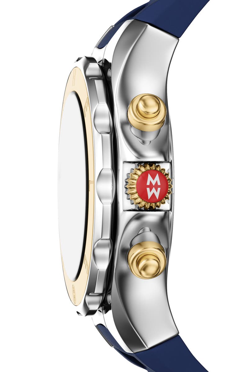 MICHELE Jellybean Two-Tone Silicone Strap Watch, 38mm, Alternate, color, Two Tone