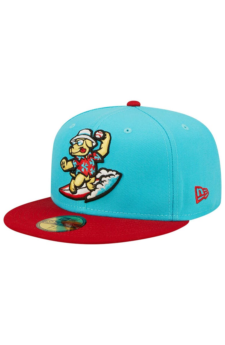New Era Men's New Era Aqua Clearwater Threshers Beach Dogs Theme Night 59FIFTY Fitted Hat, Alternate, color, 