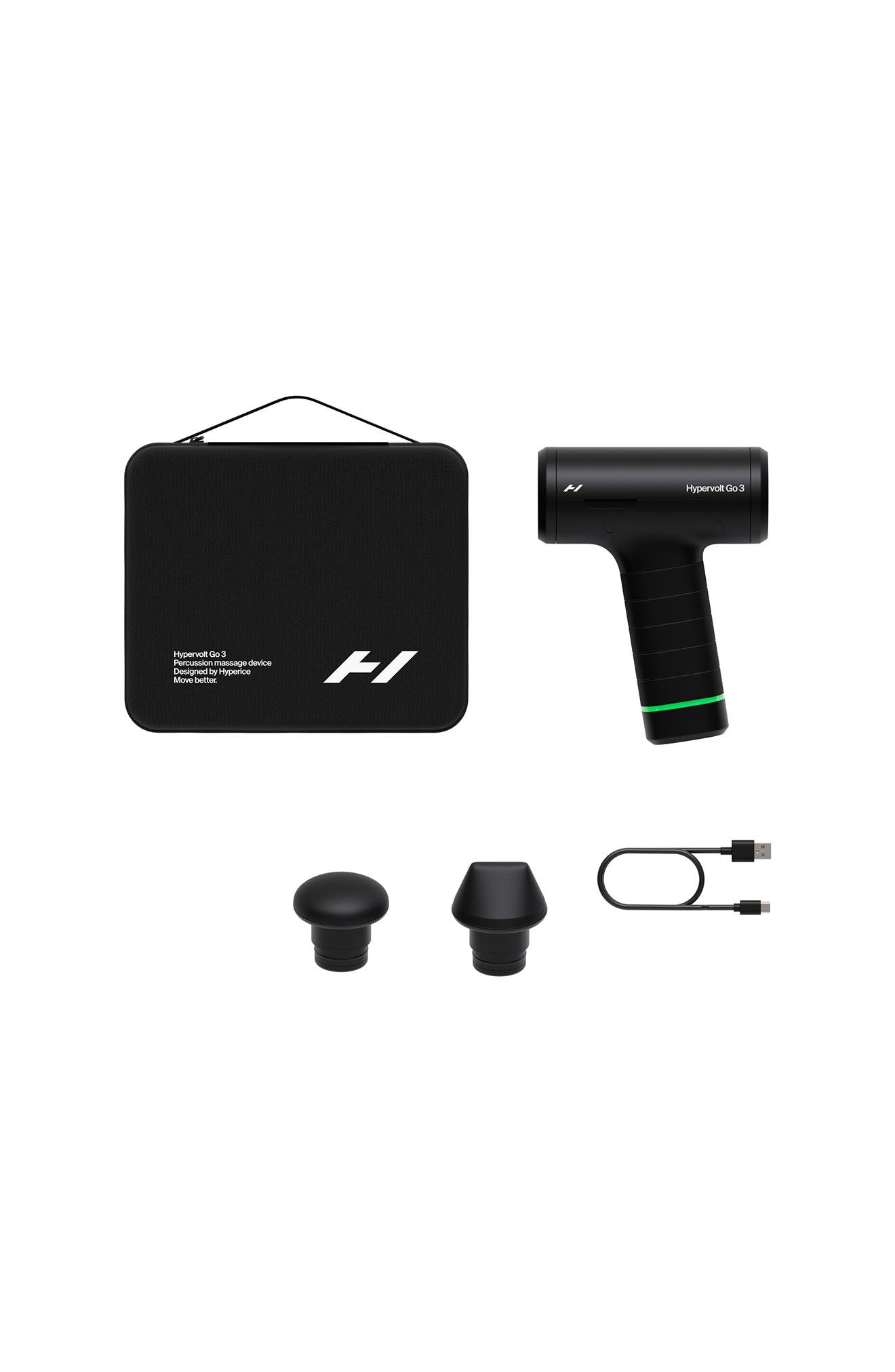 Hyperice Hypervolt Go 3 Percussion Massage Device, Alternate, color, Black