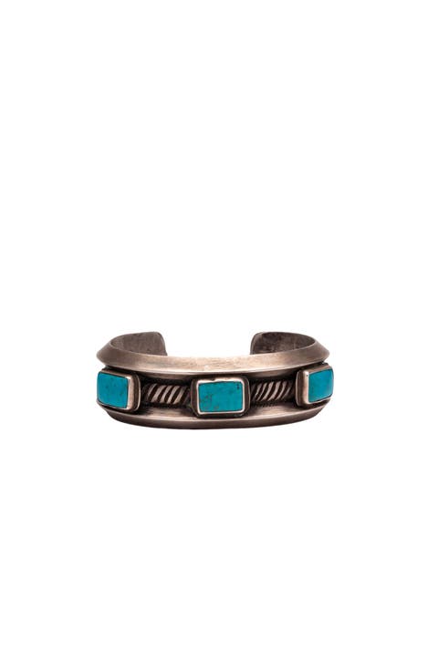 Turquoise Square Sterling Silver Bracelet