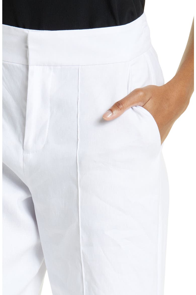 Dylan Wide Leg Linen Blend Pants, Alternate, color, WHITE