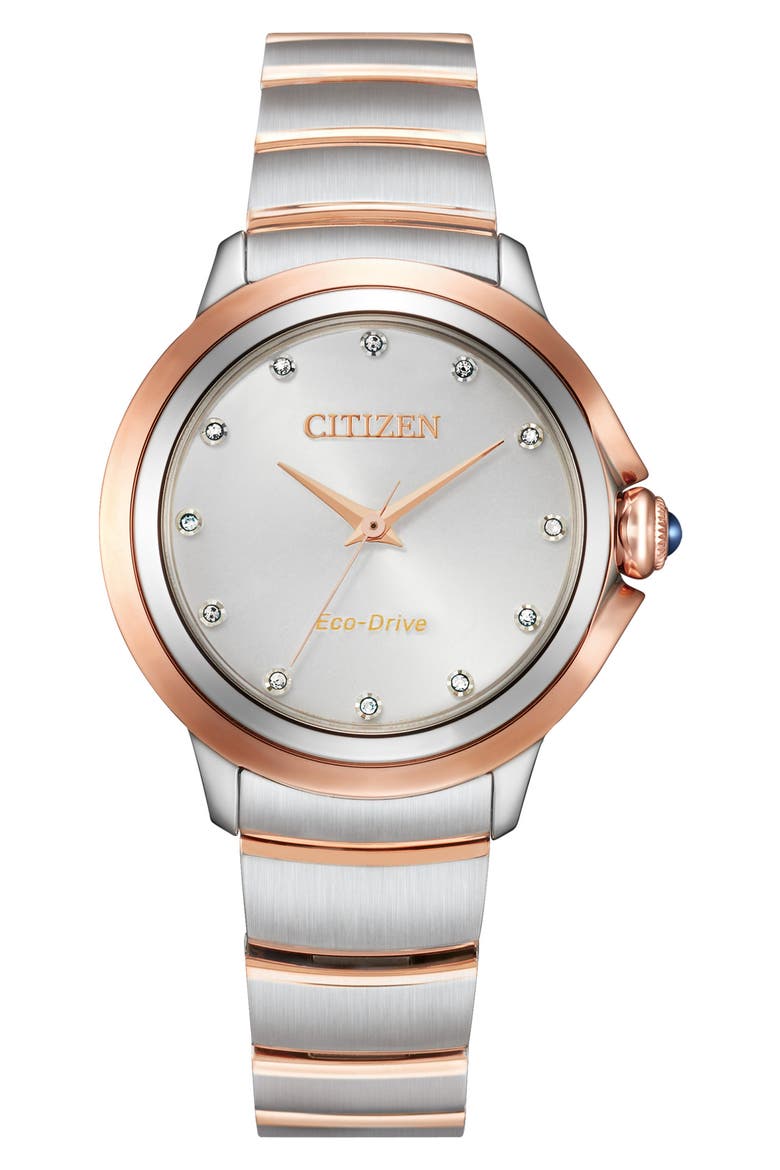 Ceci Diamond Accent Two-Tone Bracelet Watch, 32mm, Main, color, TWO TONE