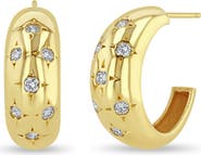 Zoë Chicco Medium Aura Diamond Hoop Earrings