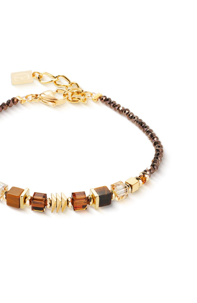 COEUR DE LION Wave Cube Flow Gold Bracelet, Alternate, color, Brown