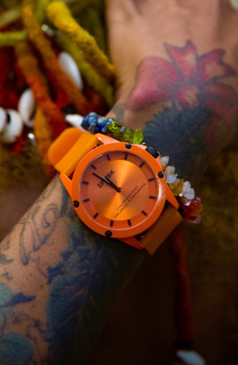 SPGBK Watches Southview Silicone Strap Watch, 44mm, Alternate, color,