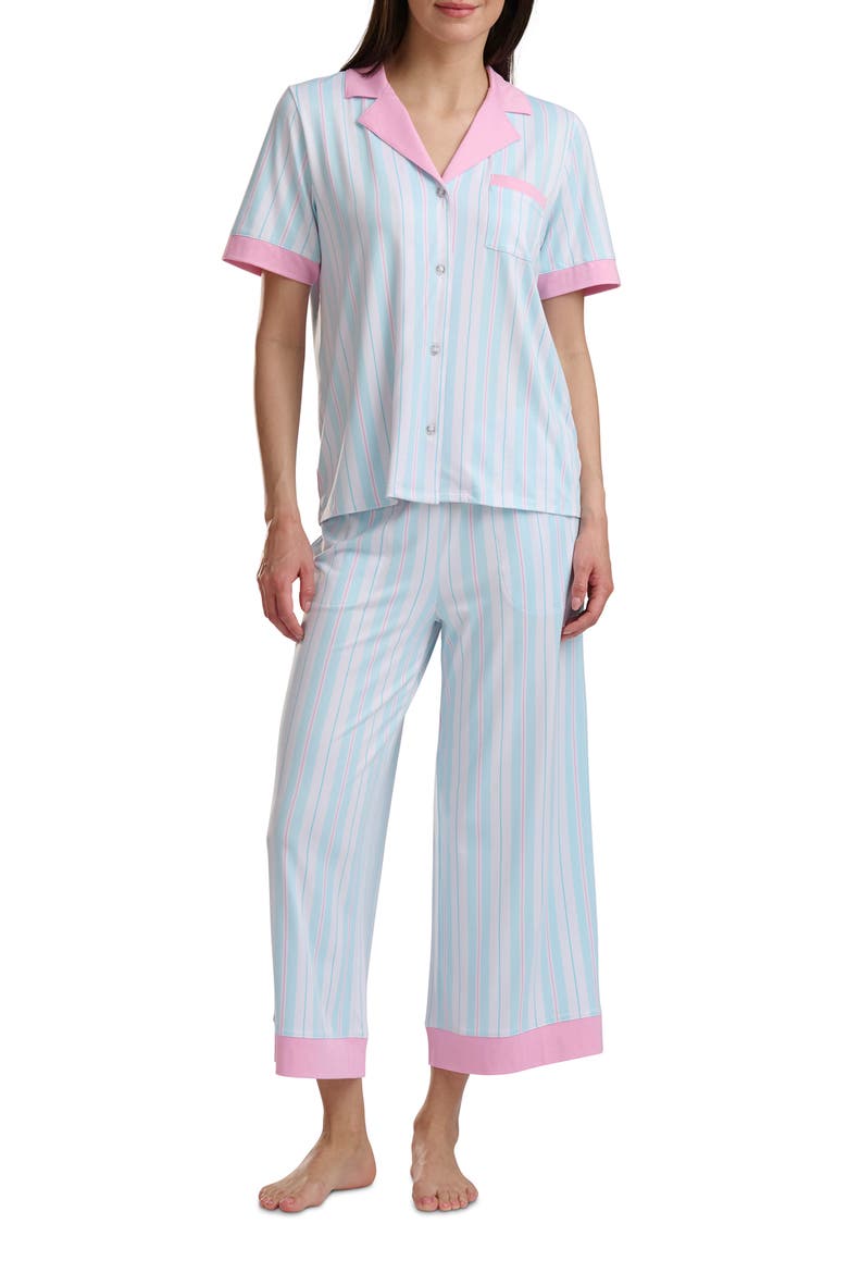 Jersey Pajamas, Main, color, AQUA MULTI STRIPE