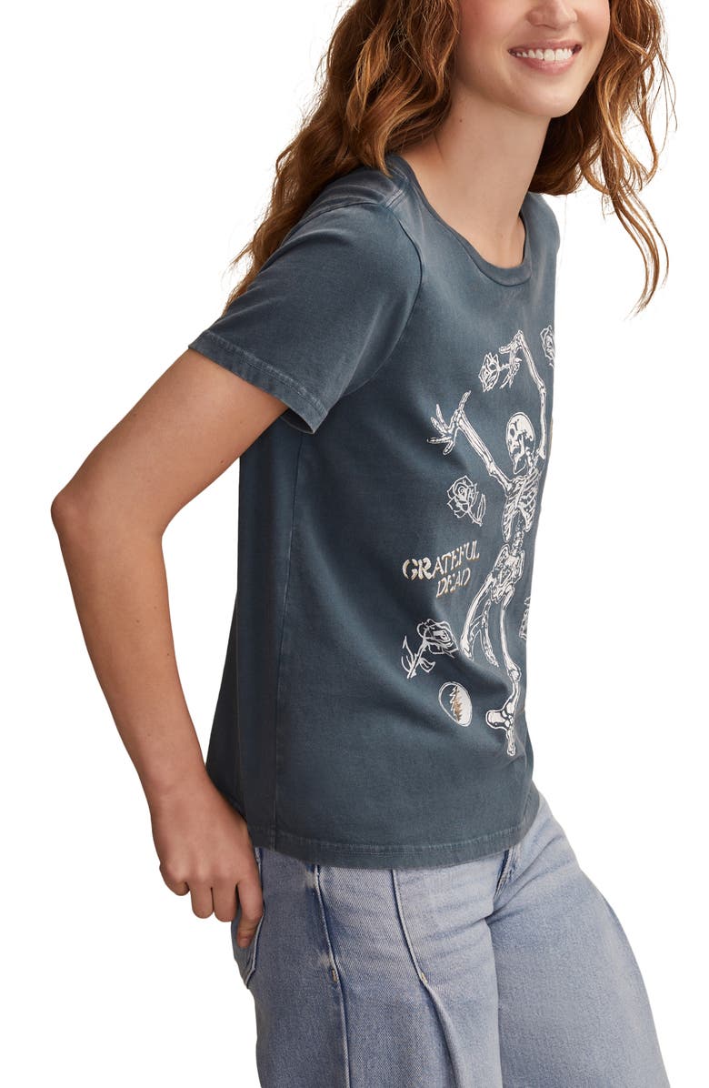 Lucky Brand Grateful Dead Dancing Skulls Graphic T-Shirt, Alternate, color, Midnight Navy