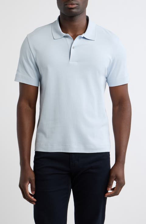 Peach Cotton Jersey Polo Shirt