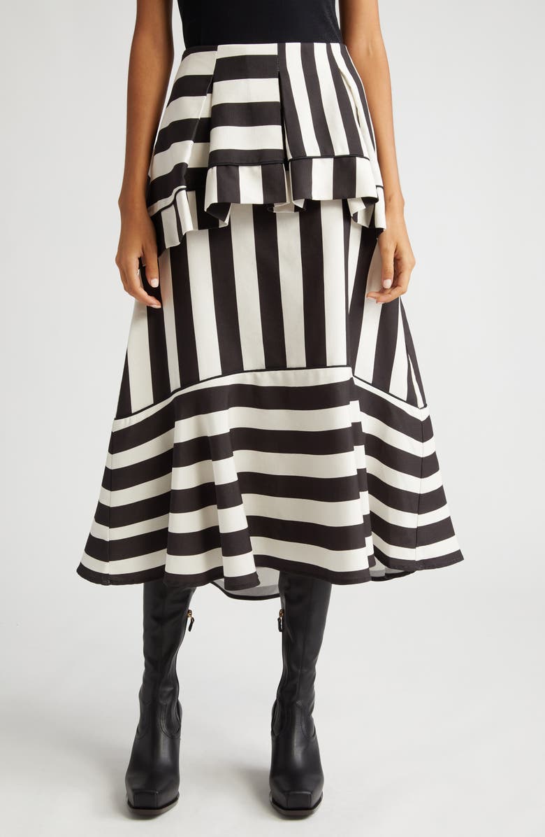 FARM Rio Mixed Stripe A-Line Midi Skirt, Main, color,