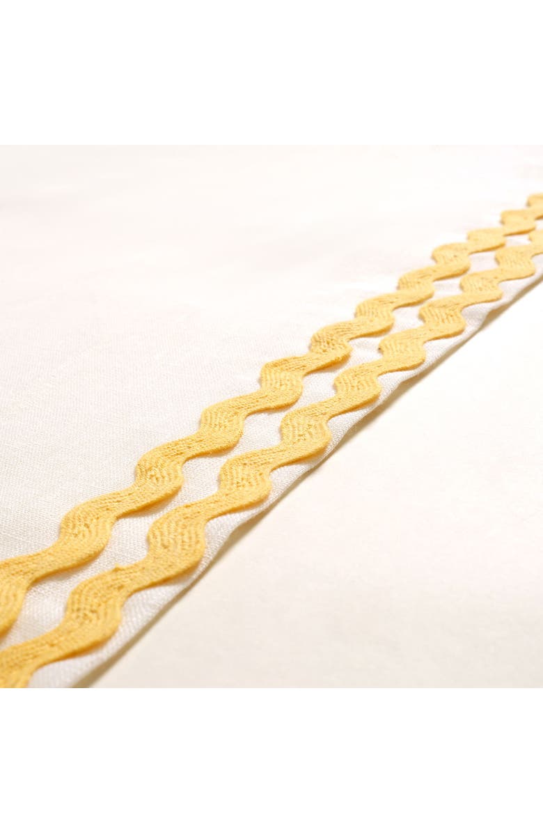 Zsa Zsa Zsu Nilufer Rick Rack Embroidered 100% Linen Placemat Set Of 4, Alternate, color, Beige