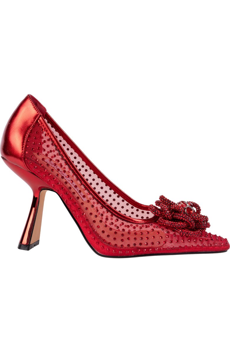 LADY COUTURE Rhinestone Mesh Pump, Alternate, color, Red
