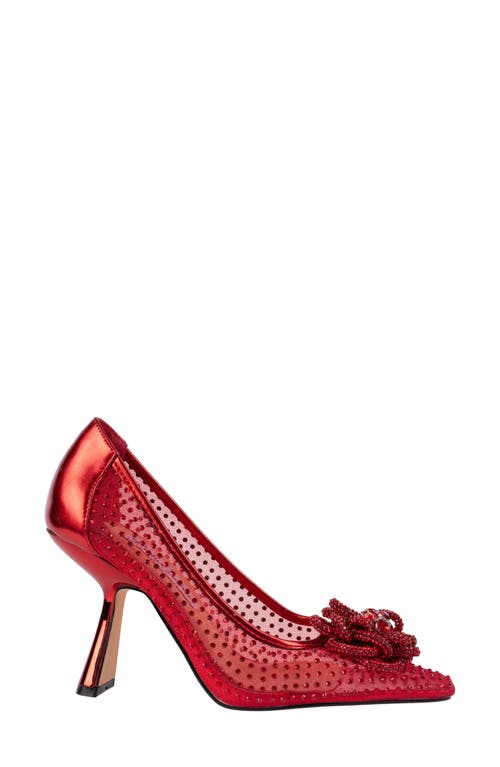 Lady Couture Rhinestone Mesh Pump In Red