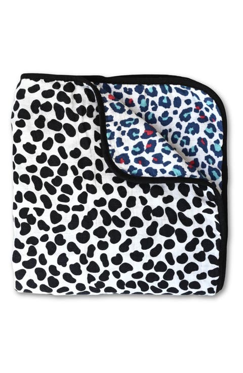 Animal Sensory Reversible 3-Layer Organic Cotton Muslin Blanket