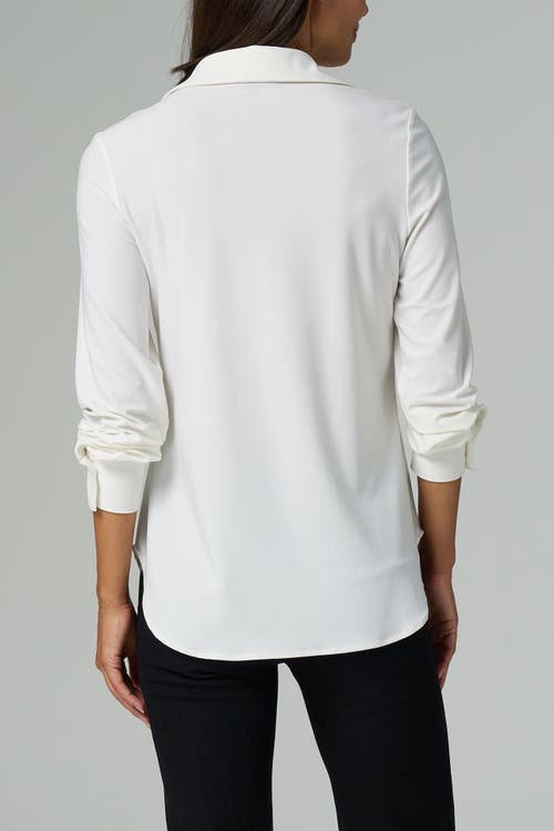 Franne Golde Katherine Stretch Button-up Shirt In White