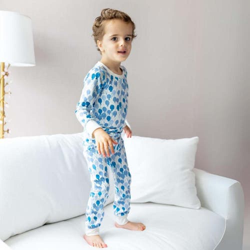 Norani Kids Organic Two-piece Pajama Set In Blue Balloons