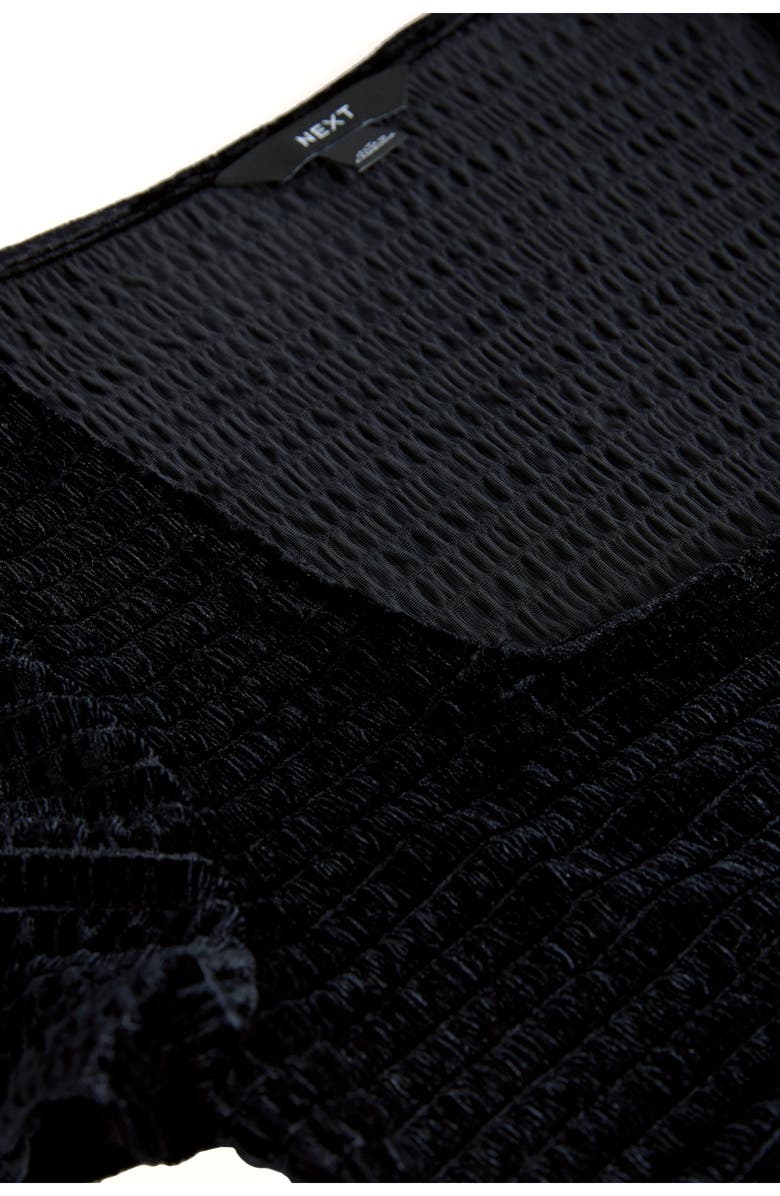 NEXT Shirred Velvet Shirt, Alternate, color, Black