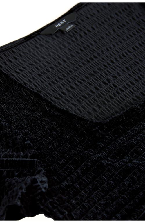 Next Shirred Velvet Shirt In Black