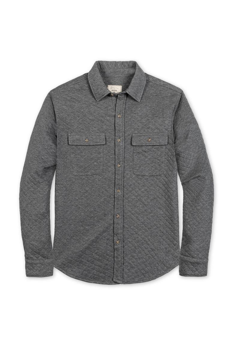 Long Sleeve Quilted Shirt Jacket, Alternate, color, Quilted Dark Gray Heather