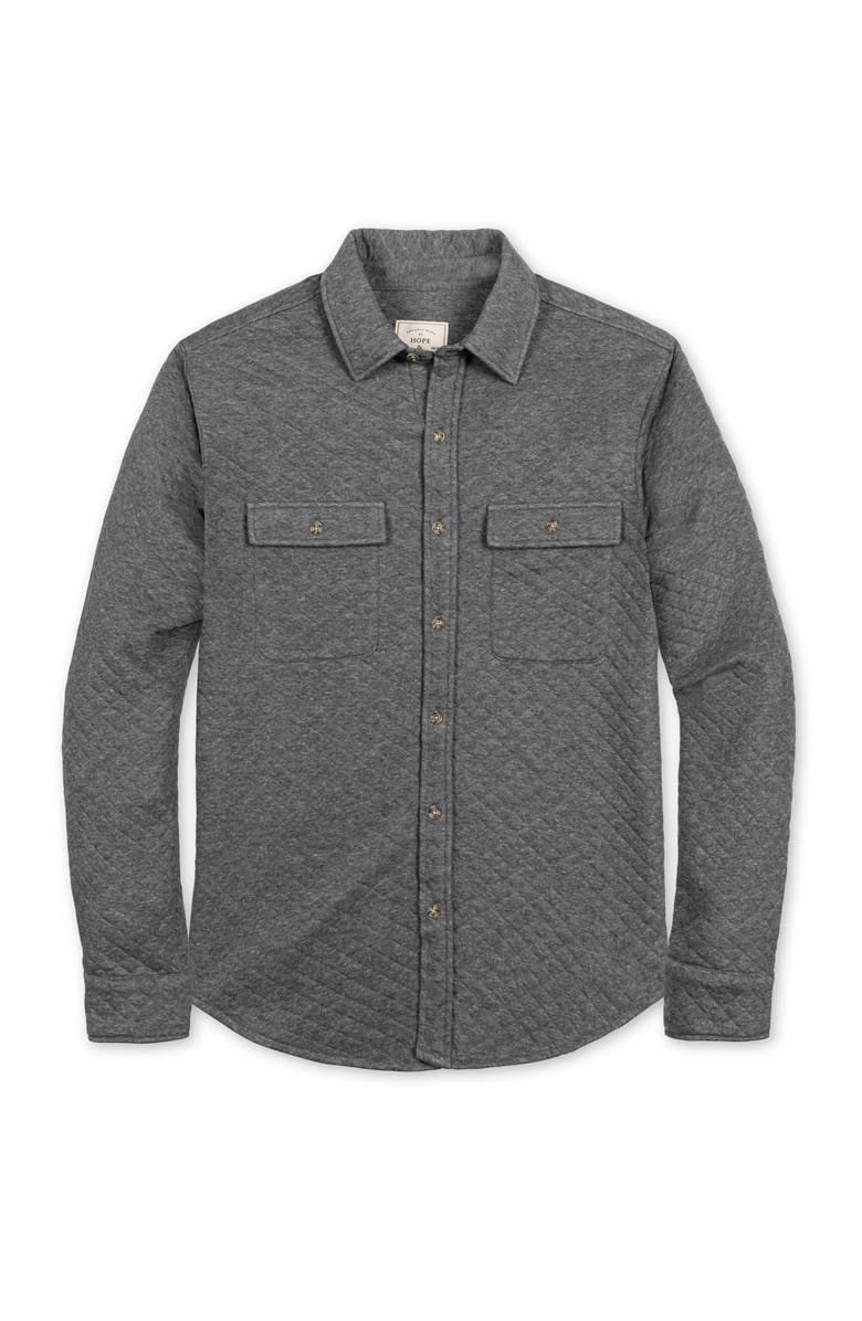 Hope & Henry Long Sleeve Quilted Shirt Jacket, Alternate, color, Quilted Dark Gray Heather