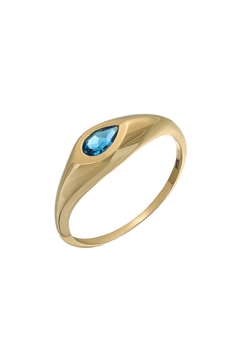 Bezel Stone Ring (Nordstrom Exclusive), Main, color, 14K YG - LIGHT BLUE TOPAZ
