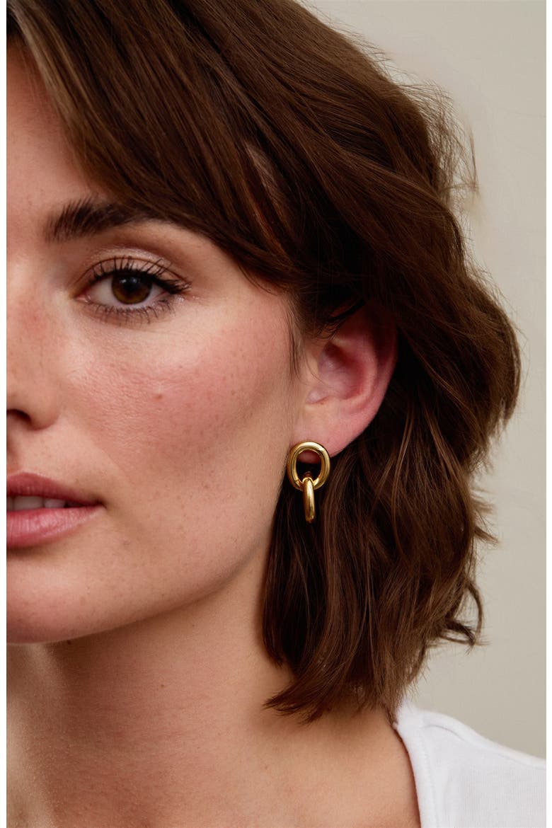 Clara Link Drop Earrings, Alternate, color, GOLD