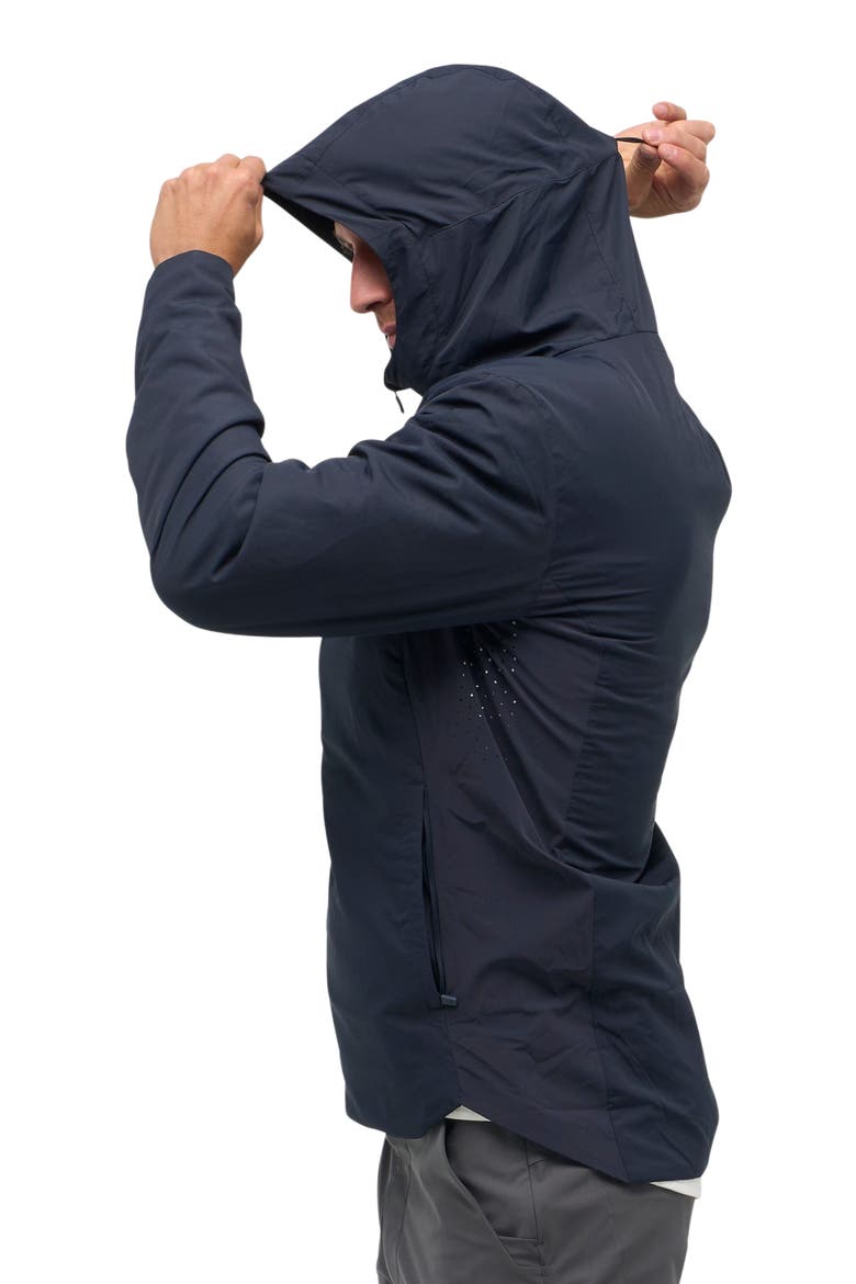 Outset Hooded Water Resistant Travel Jacket, Alternate, color, Navy