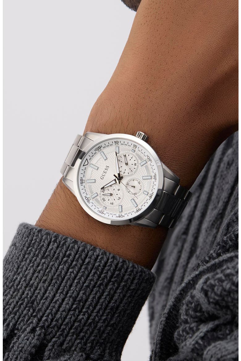 Trey Multifunction Bracelet Watch, 44mm, Alternate, color, SILVER TONE