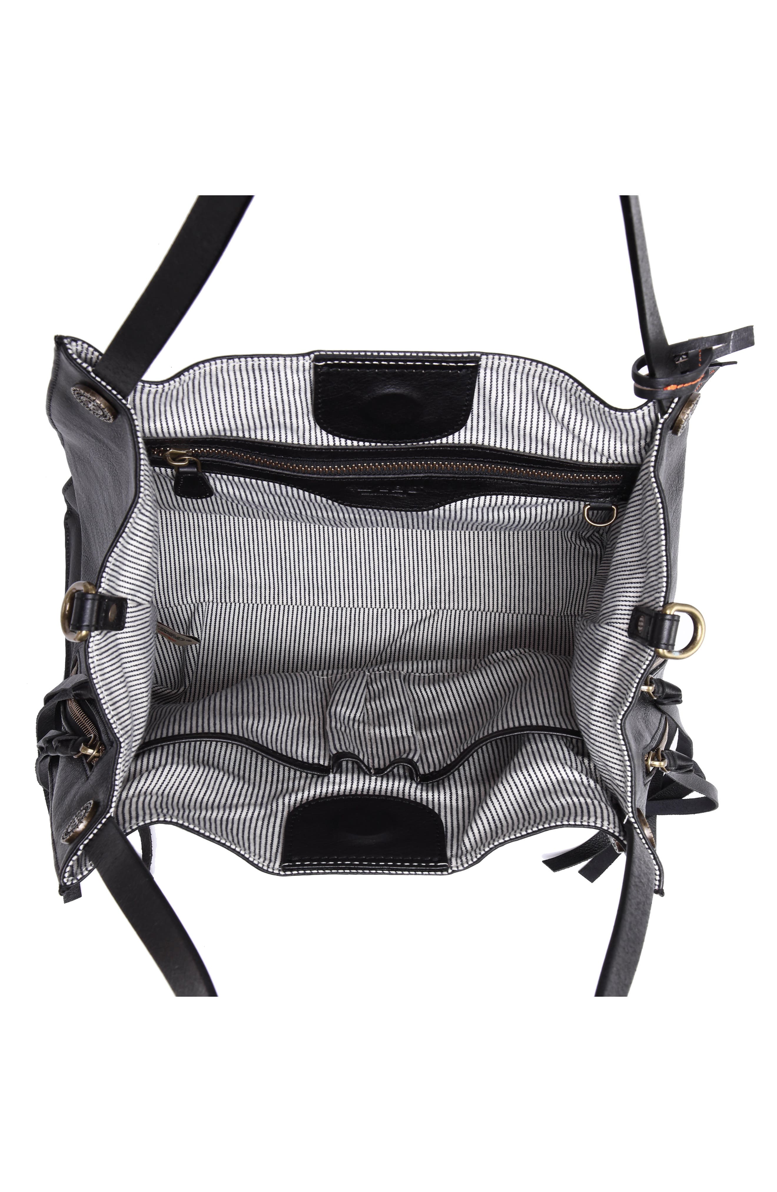 OLD TREND Daisy Leather Tote Bag, Alternate, color, Black