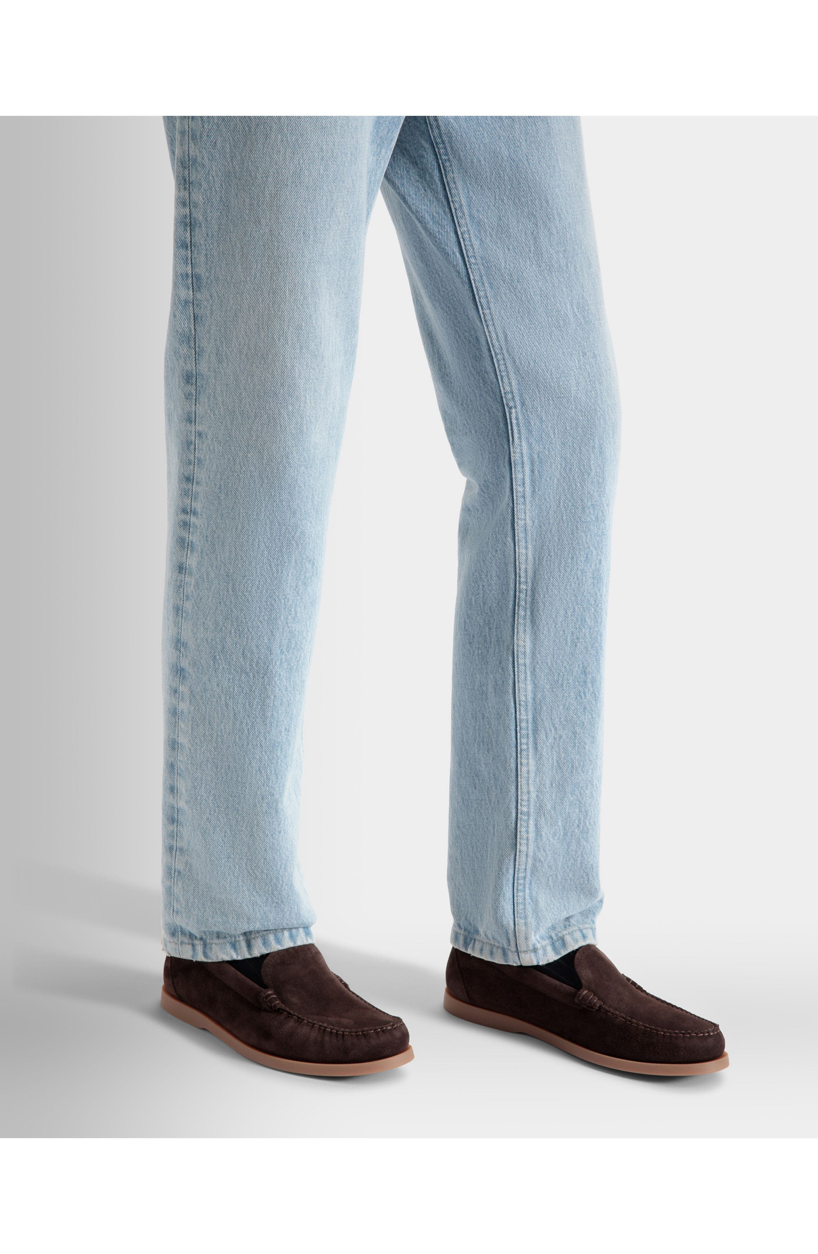 Bally Nelson Loafer in Calf Suede, Alternate, color, Ebano 21