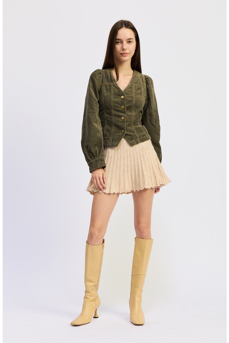 Sylvie Long Sleeve Corduroy Button-Up Shirt, Alternate, color, WASHED OLIVE