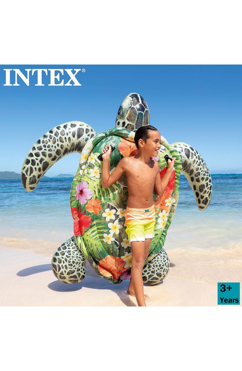 Intex Realistic SeaTurtle 75 x 67" Inflatable Water Float, Kids Ages 3+, Alternate, color, Multicolored